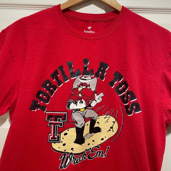 Fanatics Other - Fanatics Mens Texas Tech Graphic Tee Size XL Red Cotton Tortilla Toss Wreck Em